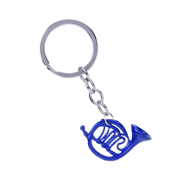 Mini Sleutelhanger Sleutelring Franse Hoorn Vorm Tas Sleutelhanger Charm Hanger Sieraden CadeauBlauw gray