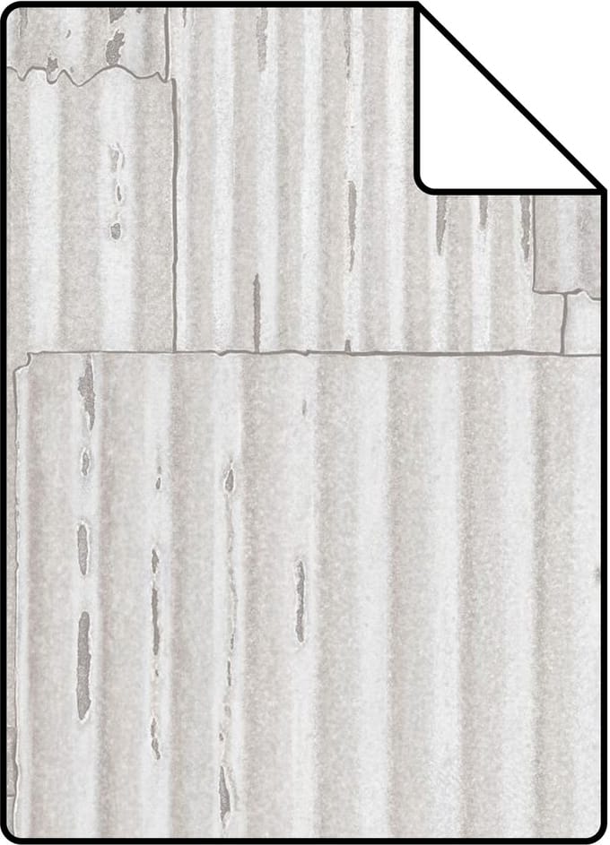 Proefstaal Origin Wallcoverings behang industri�le golfplaten 3D gebroken wit - 26,5 x 21 cm - 347619-S