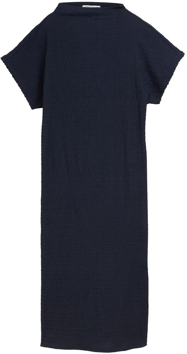 Tom Tailor Denim - Midi-jurk met opstaande kraag - Maat XS - sky captain blue