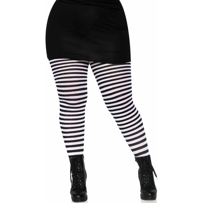 Leg Avenue - Panty - 3XL/4XL - Zwart wit