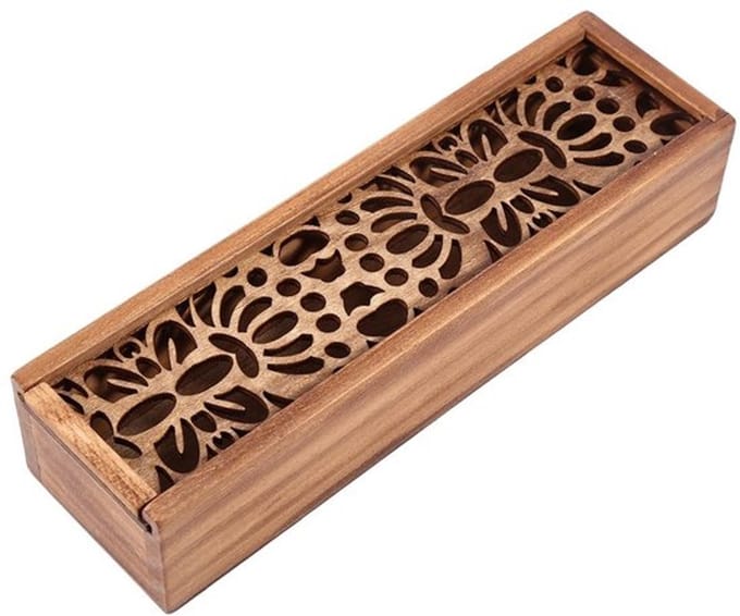 Allecto - Houten Pencil Case Box - Vintage Desk Organizer