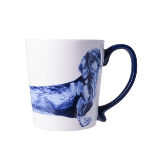 Heinen delfts blauw mok - teckel