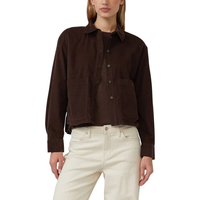 s.Oliver - female - Ingekorte blouse van fijn ribfluweel met opgezette zakken
