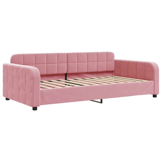 vidaXL - Slaapbank - met - matras - 90x200 - cm - fluweel - roze