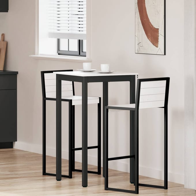 vidaXL - Bartafel - Wit - 60 - x - 60 - x - 105 - cm - Massief - grenenhout