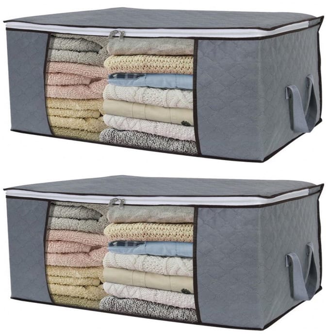 Opbergtas voor lakens, dekens, kleding 60x43x35 cm Grijs