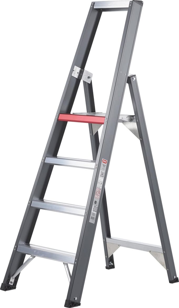 Altrex Falco 4 treeds - Enkel oploopbare industrietrap - Werkhoogte 2.95m - Opberghoogte 1.69m