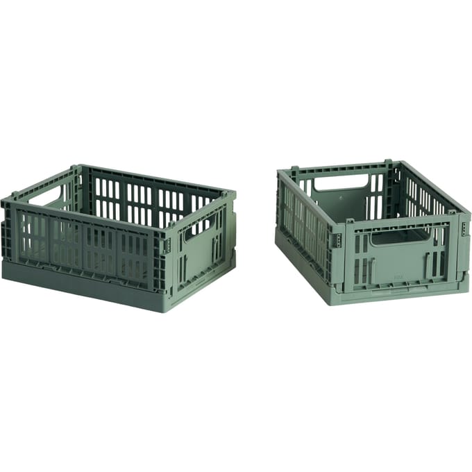 HAY Colour Crate Mini set van 2 - HAYCrateSageGreen