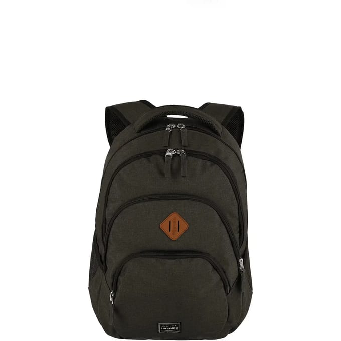 travelite Vrije tijd rugzak Rugzak met laptopvak Basic Melange Backpack 22L Brown Grijs