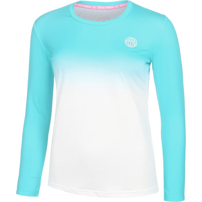 BIDI BADU Crew Gradiant Longsleeve Dames-Turkoois,Wit