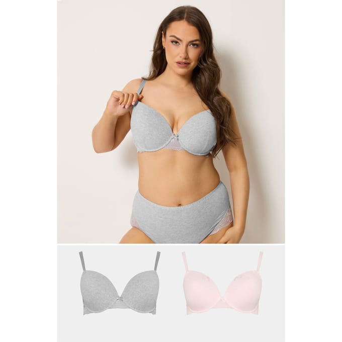 Yours 2Pack Roze En Grijze Beugelbeha’S Met Vulling Size 85C