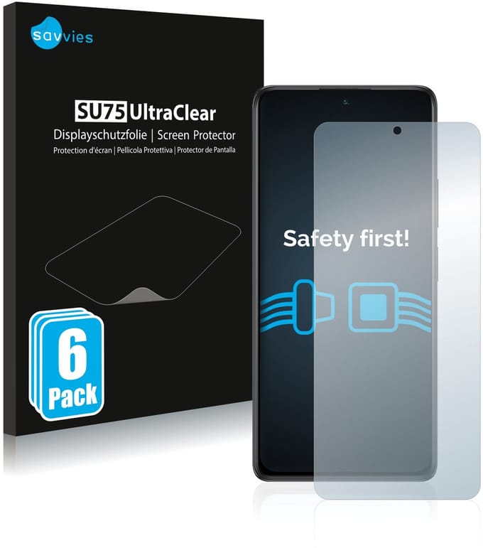 Savvies - Screenprotector voor Xiaomi Redmi Note 10 - Folie Beschermfolie transparant 6 Stuks