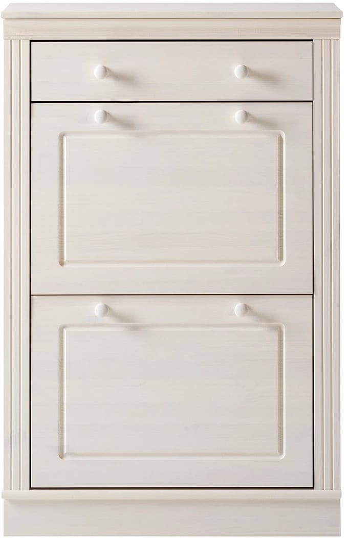 Anita-Schoenenkast - 2 Kleppen 1 Lade - Wit Grenen