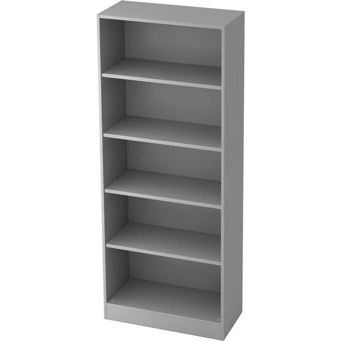 TARVIS boekenkast, B 800 x T 400 x H 2004 mm, 5 OH, lichtgrijs