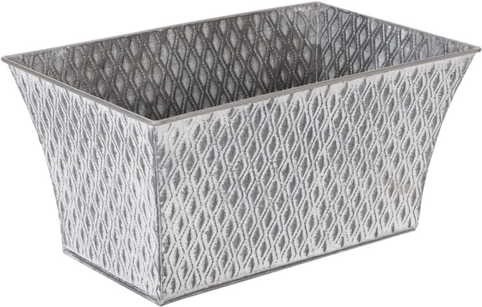 Zinken kom met diamantpatroon 30cm×18cm H15cm
