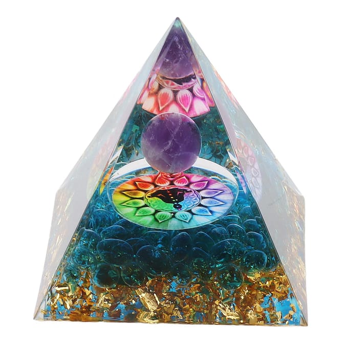 Positieve Energie Kristallen Piramide Kristal Epoxy Helende Kristallen Piramides voor Meditatie Geluk gray