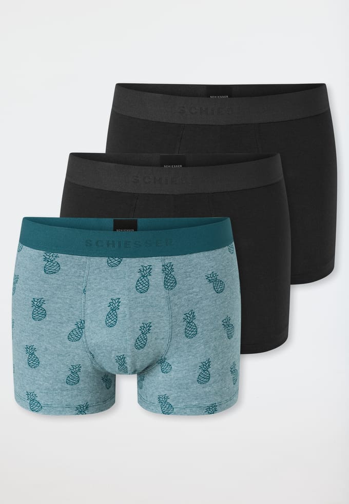 Short set van 3 effen/ meerkleurig met patroon - 95/5 9