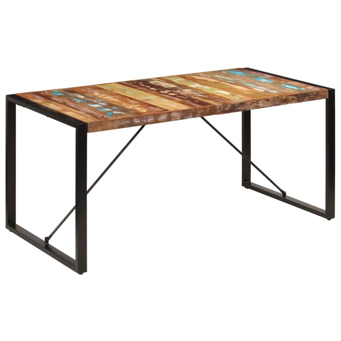 vidaXL - Eettafel - 160x80x75 - cm - massief - gerecycled - hout