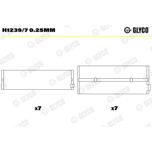 Hoofdlager GLYCO H1239/7 0.25mm