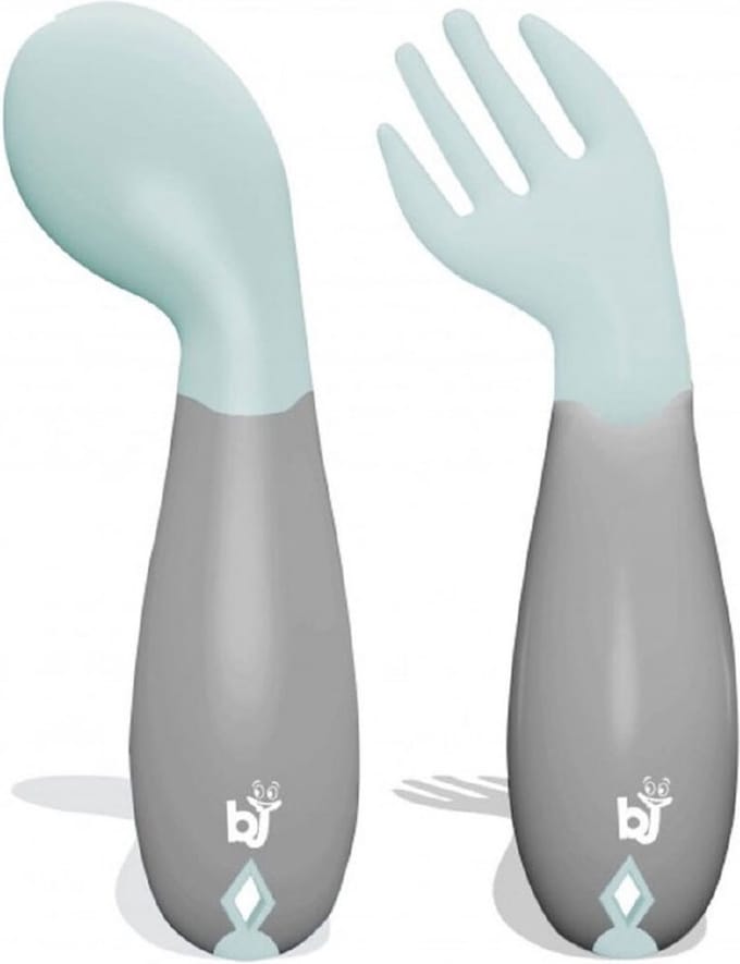 Babyjem Angled Groen Vork en Lepel Set 703