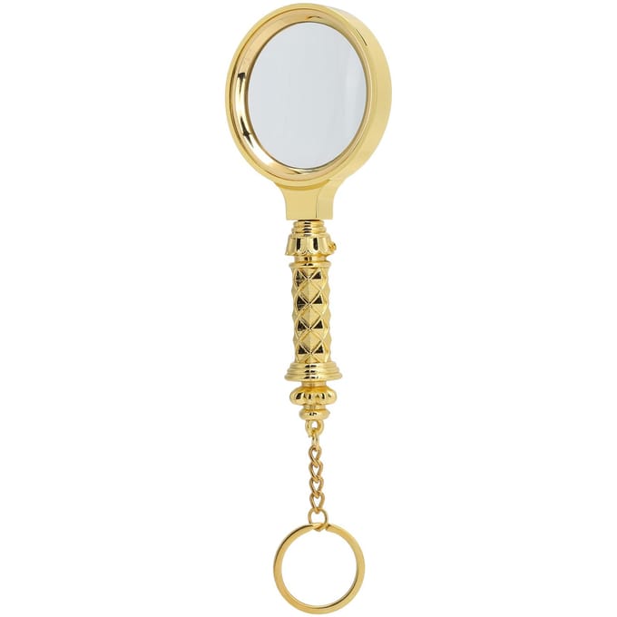 Zinklegering Gekerfd Handvat Vergrootglas Ouder Lezen Vergrootglas met Sleutelhanger 60mm