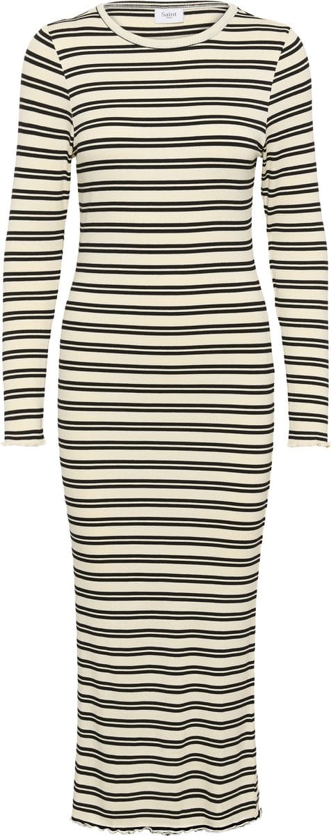 Saint Tropez OlaliaSZ LS Dress Dames Jurk - Ice Black Stripe