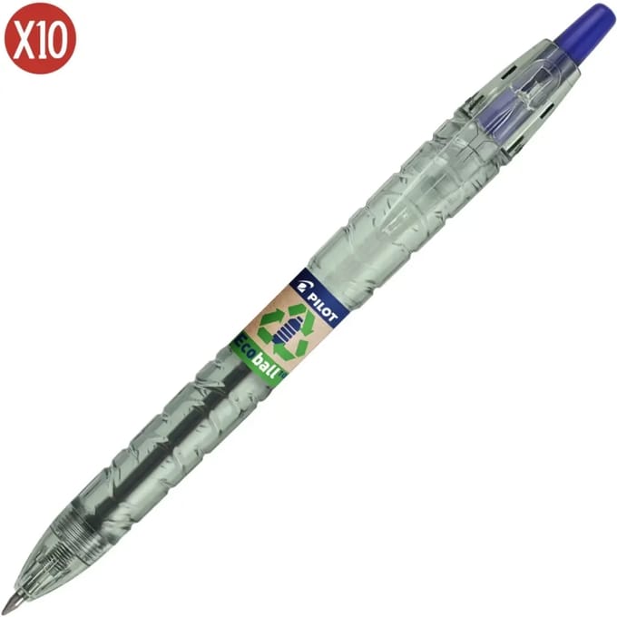 Balpen PILOT Begreen B2P EcoBall medium blauw | 10 stuks
