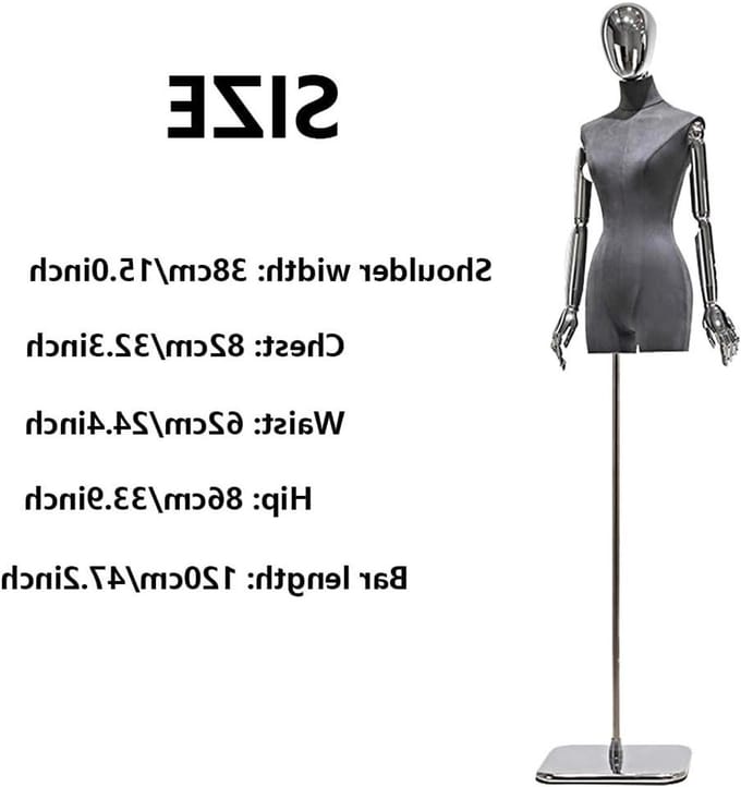 Dames Paspop - Etalagepop Jurk - Kleding Presenteren - Flexibele Armen - 38cm Schouders - Goud