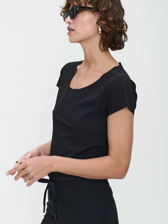 T shirt Sara Easy Wear Technical Jersey | Black - Black / M