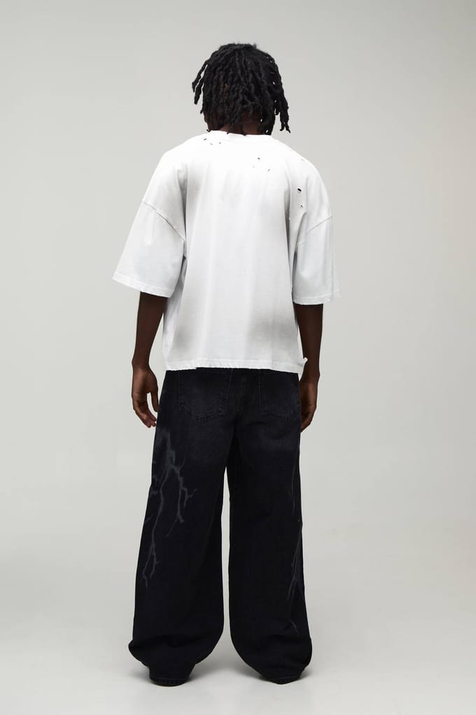 Lightning Laser Baggy Fit Jeans | Washed Black | Size 62R