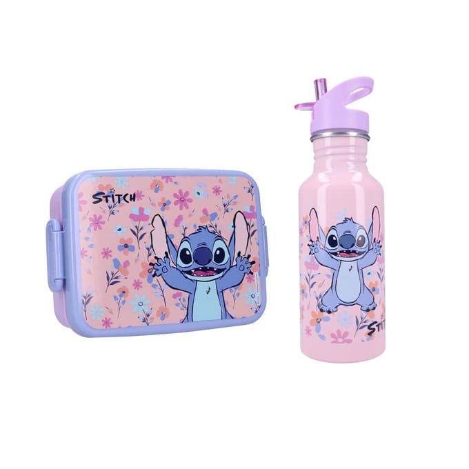 Lilo & Stitch Lunchset - Lunchbox - Aluminium Drinkfles - Paars