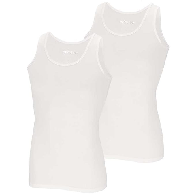Bamboo - Hemden Heren - Onderhemd Heren - 2-pack - Wit - M - Tanktop Heren - Singlet Heren - Bamboe - Apollo