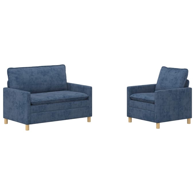 vidaXL - Bankstel - 2 - st - Blauw - Polyester