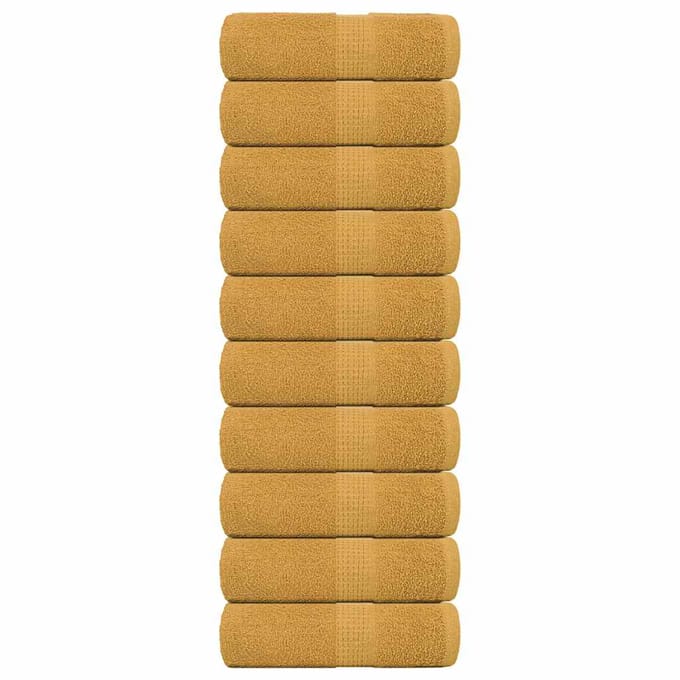 vidaXL - Washandjes - FROGN - 10 - st - 30x30 - cm - 360 - g/m² - goud
