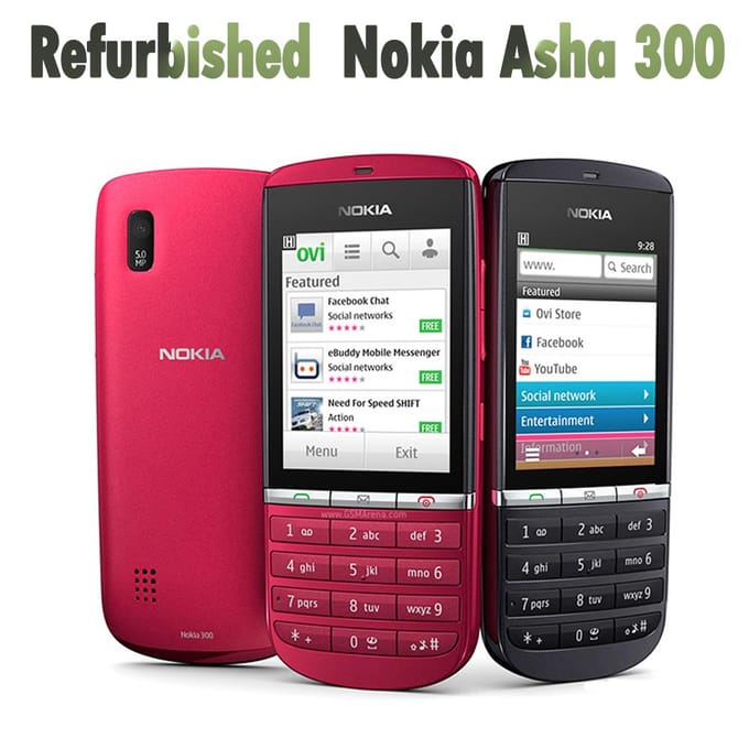 Gerenoveerde Nokia Originele Nokia Asha 300 3G Featurephone Mobiele Telefoon Met 1 SIM Simple set zwart