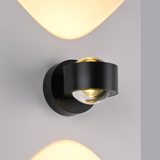 Schöner Wohnen LED wandlamp Chia, zwart, 3.000 K, up/down