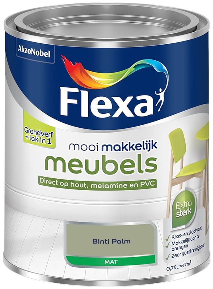 Flexa - Mooi Makkelijk Meubels Mat - Binti Palm - Mengverf - 750 Ml
