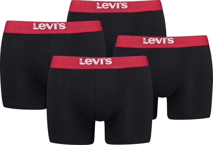 BOXERS 4-pack Levi's effen herenboxershorts, gemaakt van biologisch katoen