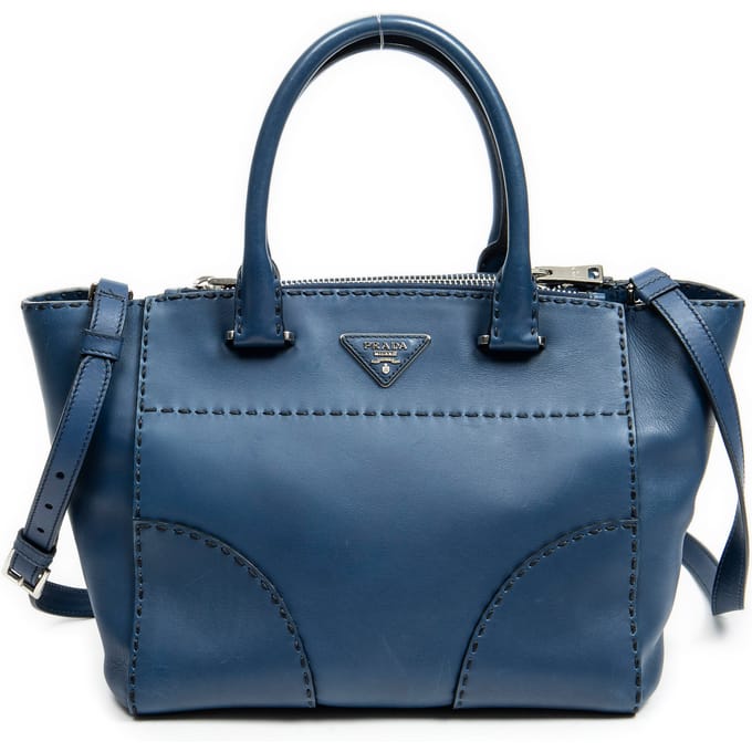Stitched Twin Pocket Tote  Schoudertas