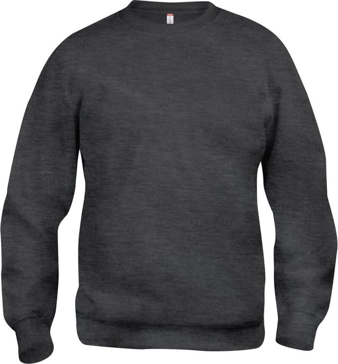 Clique Basic Roundneck 021030 - Antraciet Melange - 3XL