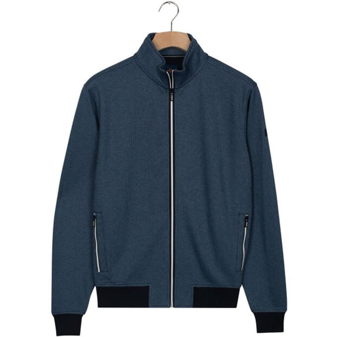 Baileys Vest Sweat Texture Zip Yarn Dyed Jacquard Interlock Navy / male