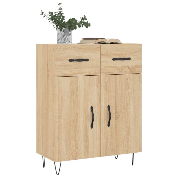 vidaXL - Dressoir - 69,5x34x90 - cm - bewerkt - hout - sonoma - eikenkleurig