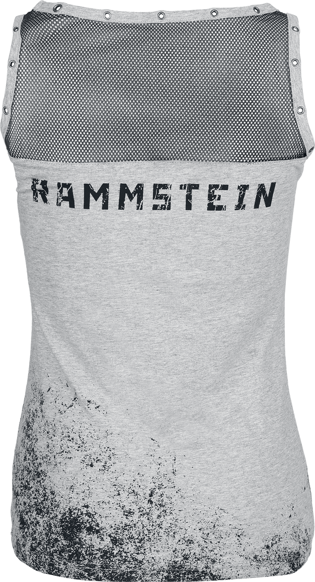 Rammstein Top - Amour - S tot XL - voor Vrouwen - lichtgrijs gemêleerd-zwart