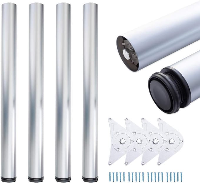 In hoogte verstelbare tafelpoten set van 4 Aluminium 71 cm