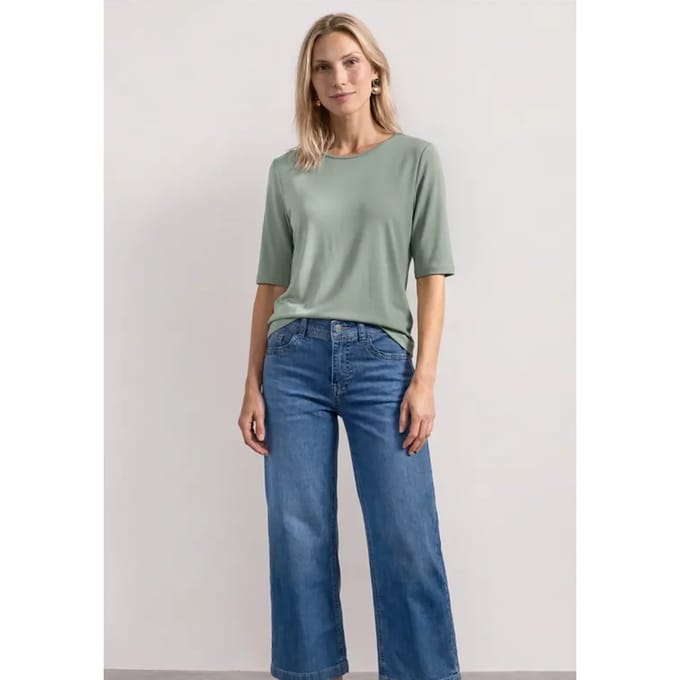 Basic Shirt met ronde hals in Unifarbe