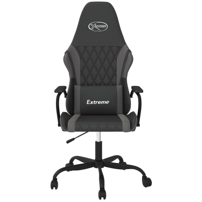 vidaXL - Gamestoel - kunstleer - zwart - en - grijs
