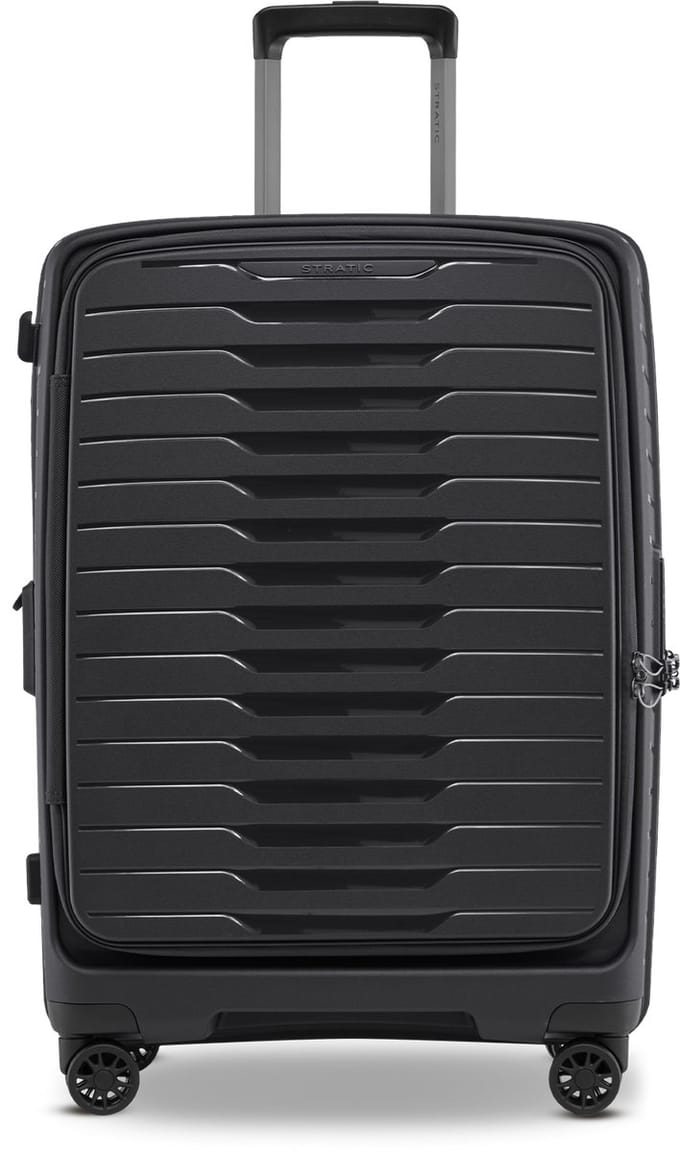 STRATIC Novium ML - medium koffer - 65 cm - voorvak - Black