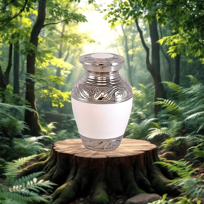 Mini urn Blue with grey stripes 2128