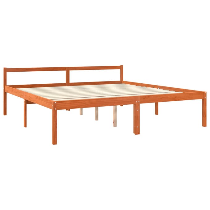 vidaXL - Bedframe - Wasbruin - 200 - x - 200 - cm - Massief - grenenhout