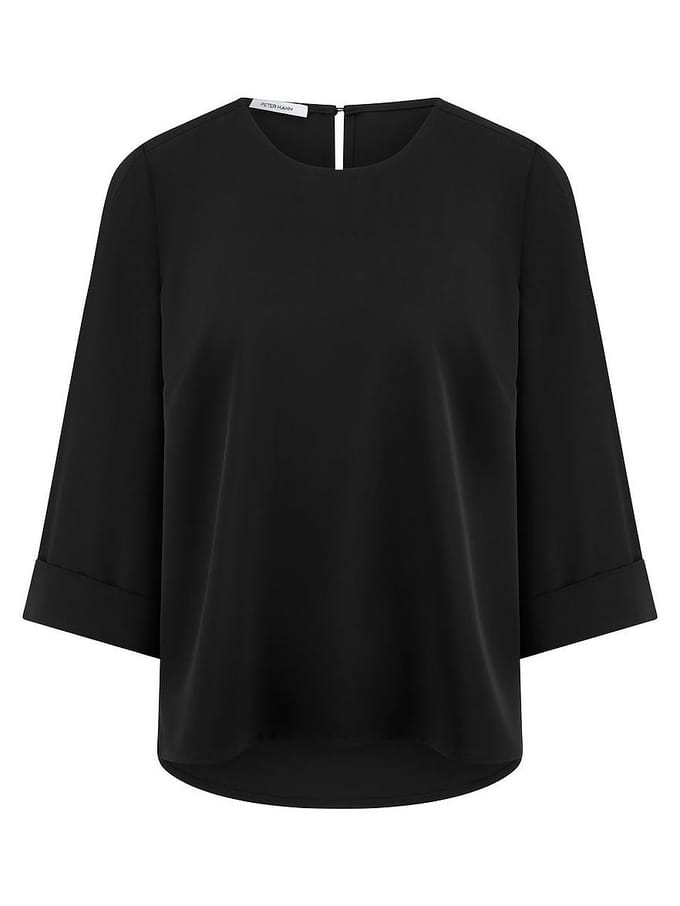 Blouse ronde hals Van Peter Hahn zwart